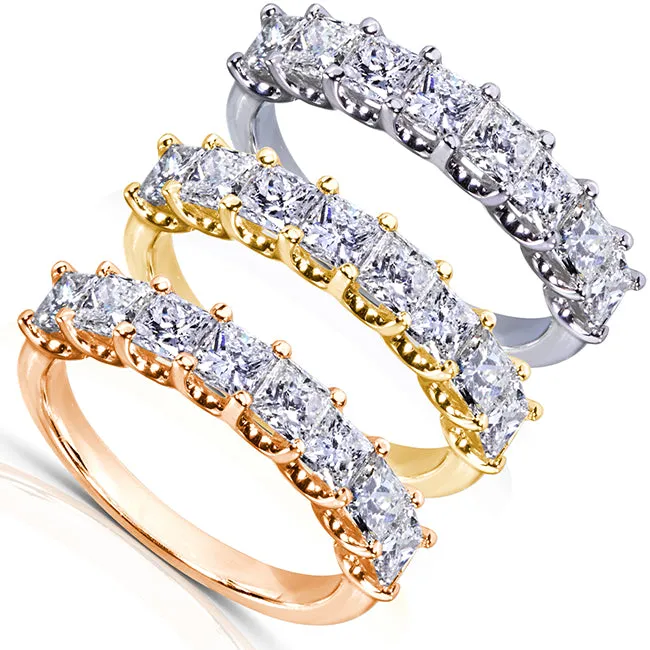 1 1/2ct.tw Eight-Stone Princess Diamond Band