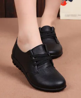 Cowhide Leather Flat Feet Shoes Cross Strap Flat Feet  Shoes LY0157