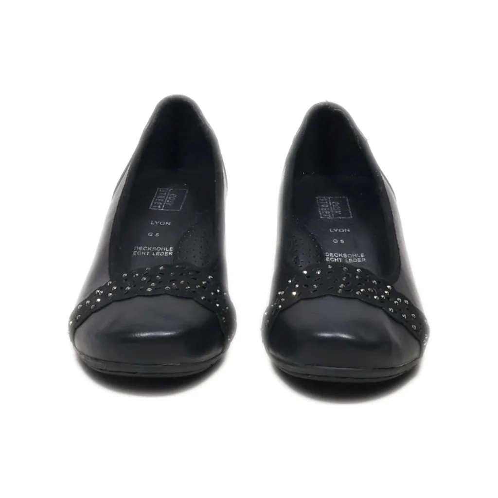 Easy Street Mid-Heel Shoes Canvas Black Colour For Women