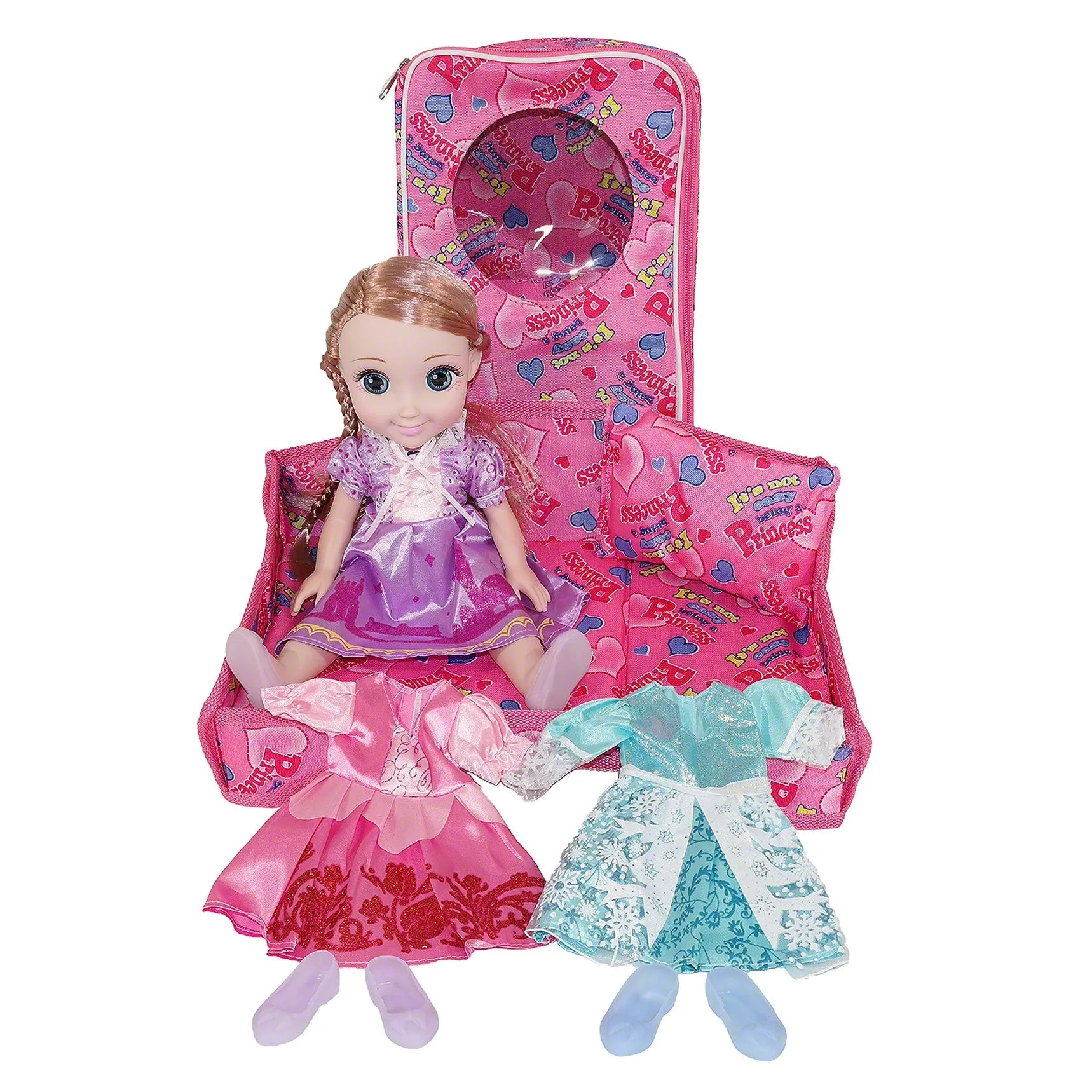Magic Princess Talking Interactive Play Doll With Carrying Case And Accessories  | Rose Gold Hair