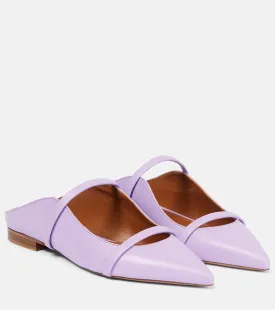 Maureen Malone Souliers leather slippers, purple