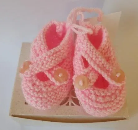 Pink Crossover Baby Shoes by Caroline Bruce