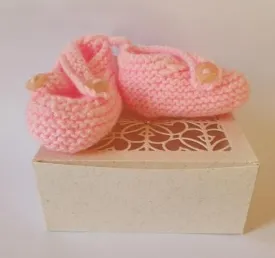 Pink Crossover Baby Shoes by Caroline Bruce